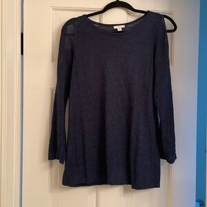 J. Jill Size M Navy Linen blend sweater with arm detailing